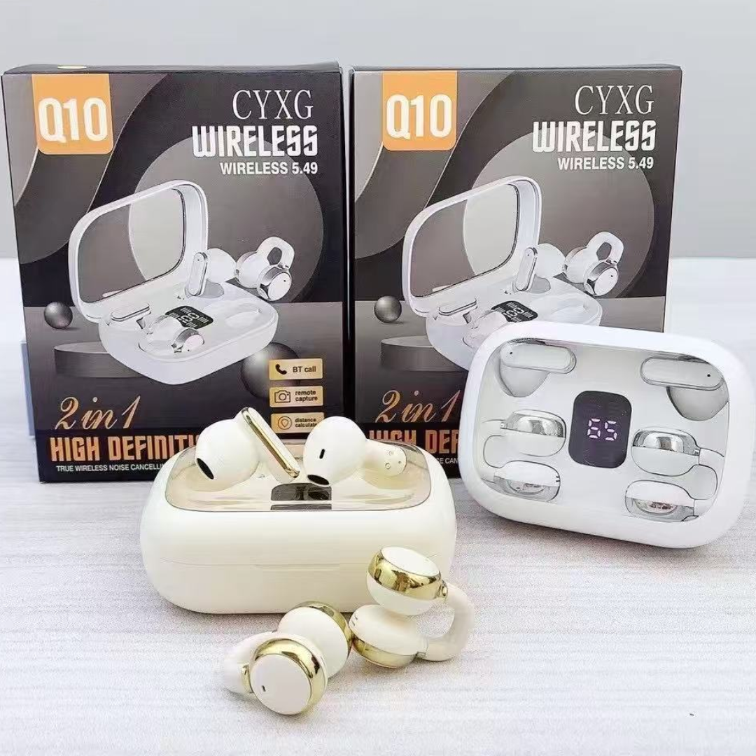 AIRPODS MODELE Q10_ 2 PAIRES EN UN